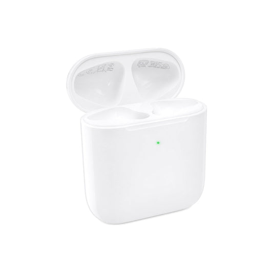 Oplaadcase AirPods 2e generatie, open, driekwart aanzicht
