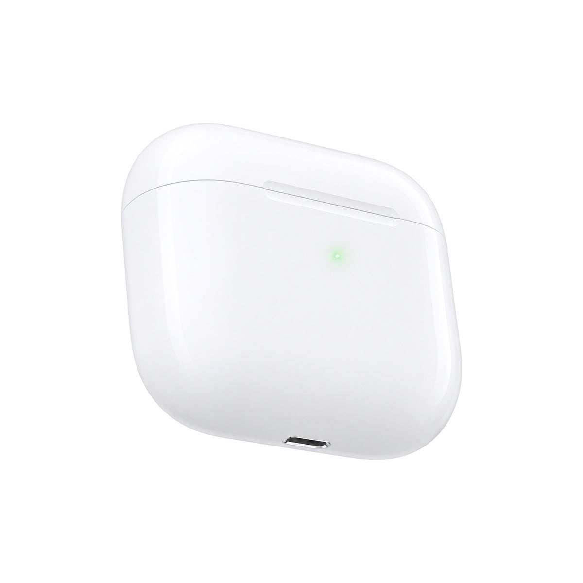AirPods 3e génération – boîtier de charge d'origine – vue principale (trois-quarts, fermé)