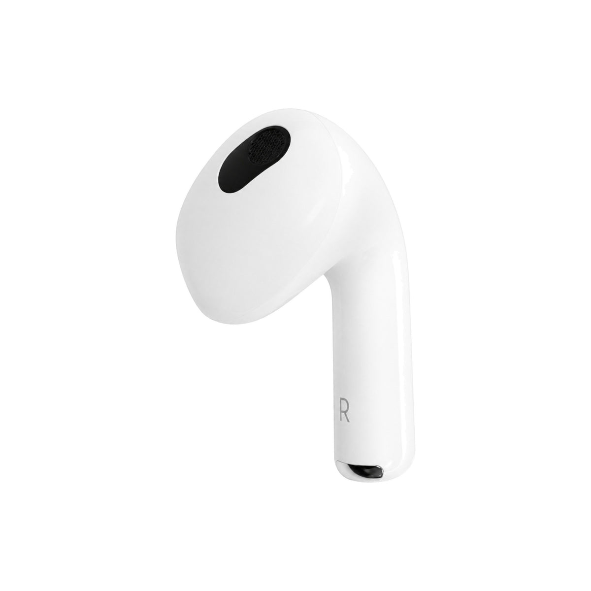 Losse rechter AirPod 3e generatie, driekwart aanzicht, andere kant